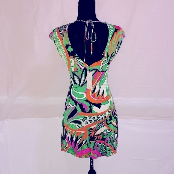 SKY Low-cut V-neck Dress 100% Silk Size XS - Picture 5 of 9